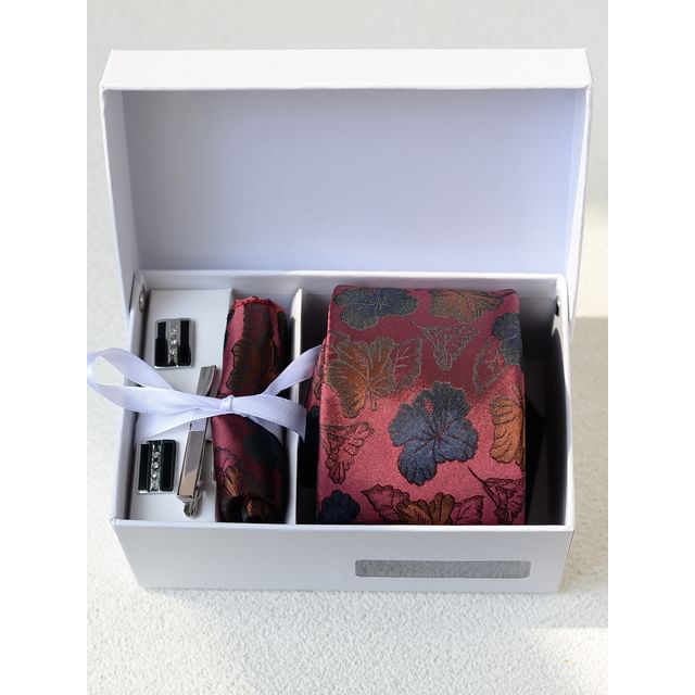 Jacquard Neck Tie / Pocket Square / Tie Clip / Cufflinks / Set (Various Designs)