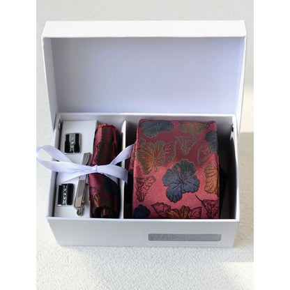 Jacquard Neck Tie / Pocket Square / Tie Clip / Cufflinks / Set (Various Designs)