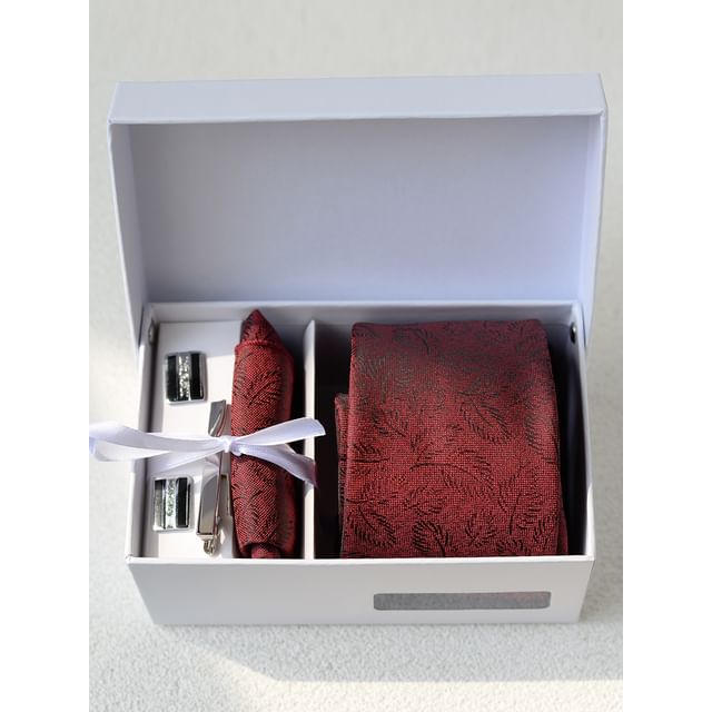Jacquard Neck Tie / Pocket Square / Tie Clip / Cufflinks / Set (Various Designs)