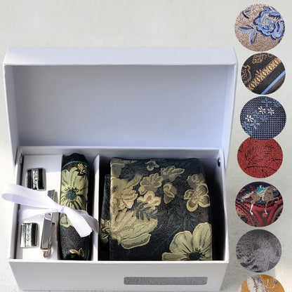 Jacquard Neck Tie / Pocket Square / Tie Clip / Cufflinks / Set (Various Designs)