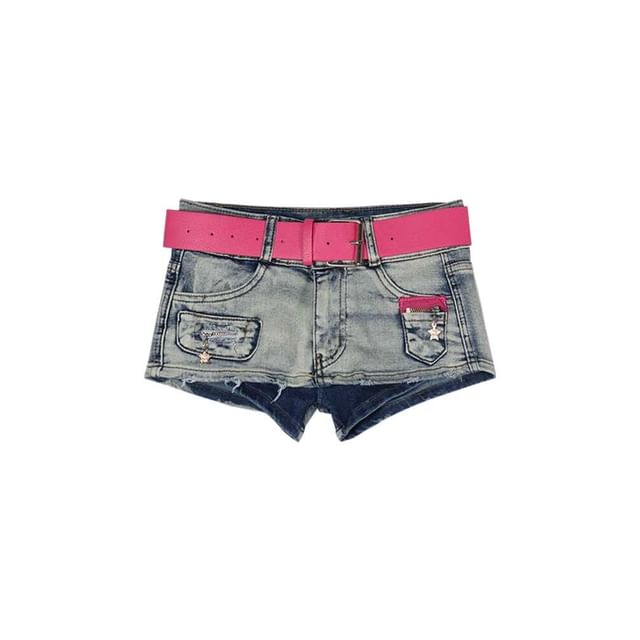 Low Rise Denim Mini Skort