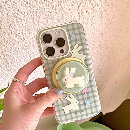 Plaid Case Rabbit Phone