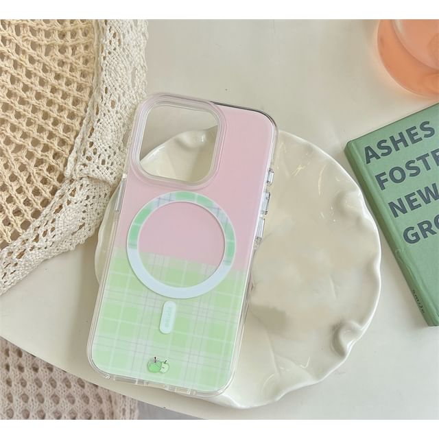 Plaid Case Magnetic with Apple Phone MagSafe) (Compatible