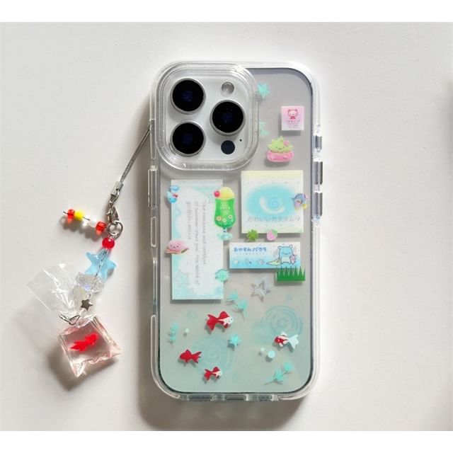 / Case Phone Goldfish Charm Set