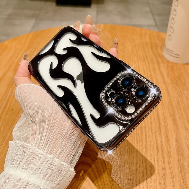 Case iPhone Rhinestone Flame