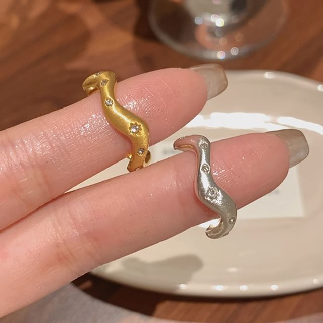 Rhinestone Ring Set Open /