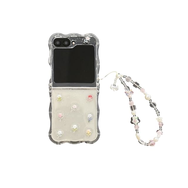 / Case Strap Floral Set Phone
