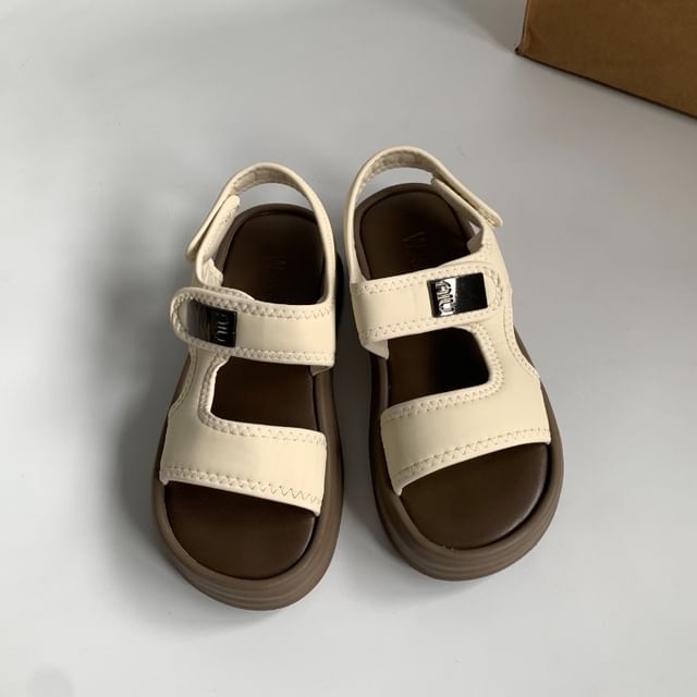 Platform Adhesive Strap Slingback Sandals