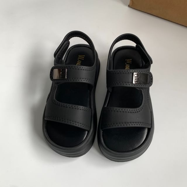 Platform Adhesive Strap Slingback Sandals
