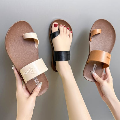 Platform Toe Loop Slide Sandals