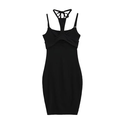 Spaghetti Strap Plain Strappy Sheath Dress