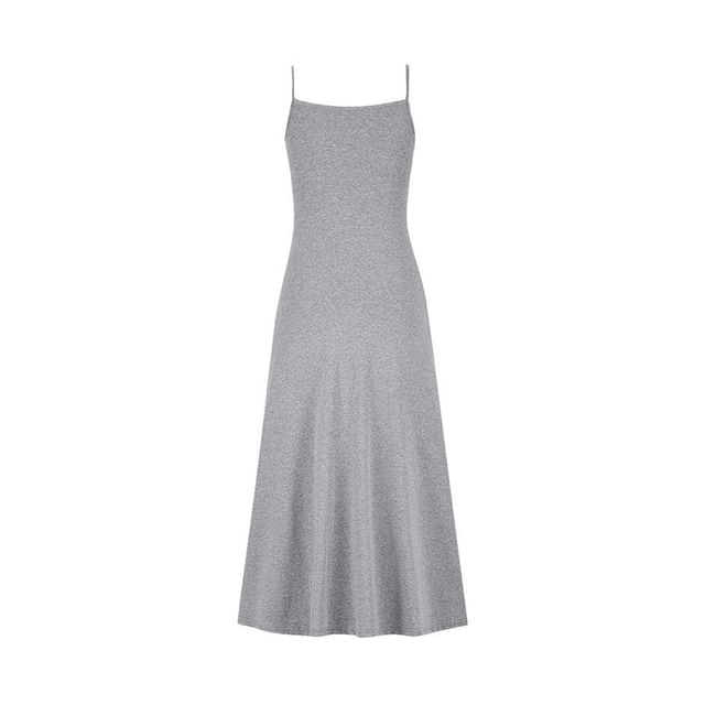Spaghetti Strap Scoop Neck Plain Maxi A-Line Dress