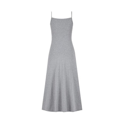 Spaghetti Strap Scoop Neck Plain Maxi A-Line Dress