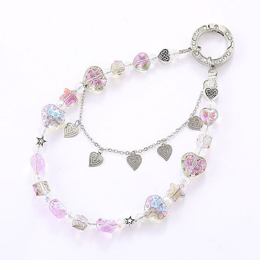 Crystal Faux Phone Heart Strap