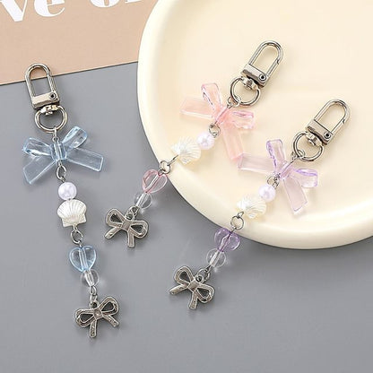 Phone Charm Bow Pearl Faux