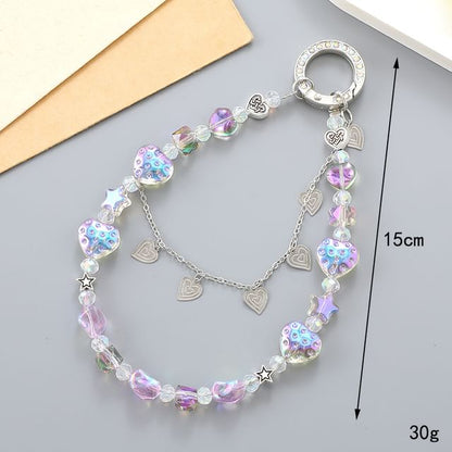 Crystal Faux Phone Heart Strap