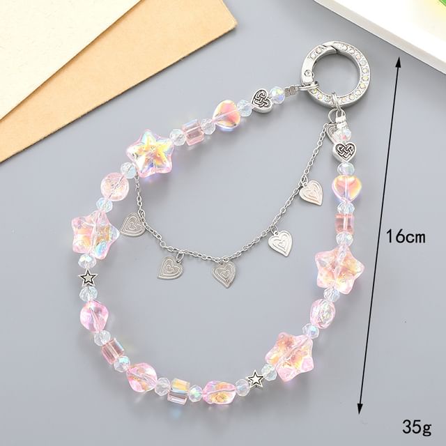 Crystal Faux Phone Heart Strap