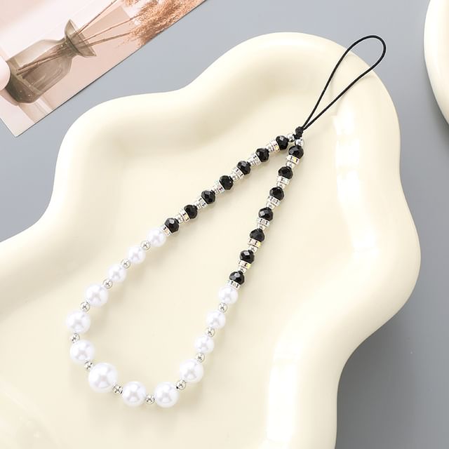 Pearl Faux Strap Phone Rhinestone