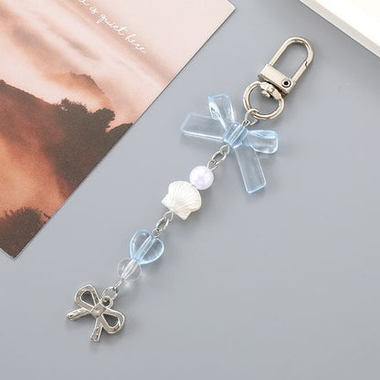 Phone Charm Bow Pearl Faux