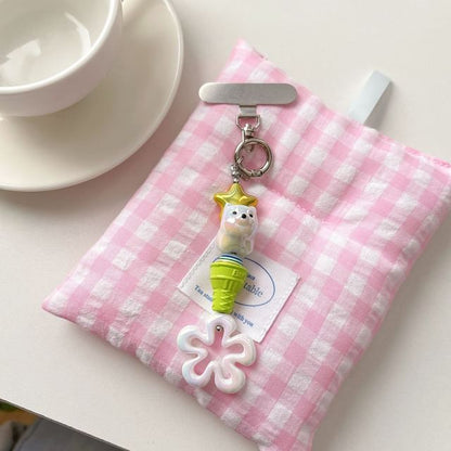 Phone Charm Lanyard Ice (Various Cream with Pad Designs) Floral