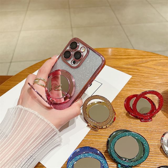Glitter Stand Mirror with Magnetic Phone