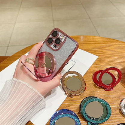 Glitter Stand Mirror with Magnetic Phone