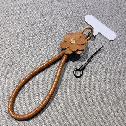 Strap Faux Phone and Lanyard Floral Leather Pad with