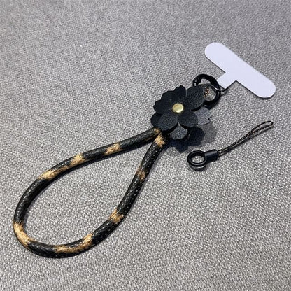 Strap Faux Phone and Lanyard Floral Leather Pad with
