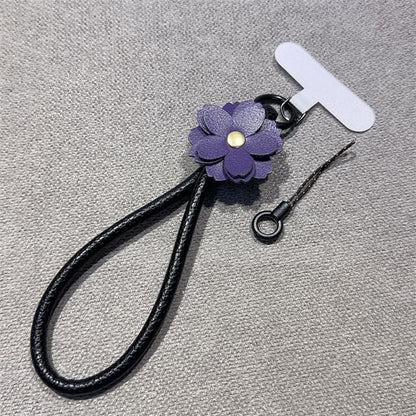 Strap Faux Phone and Lanyard Floral Leather Pad with