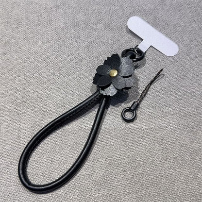 Strap Faux Phone and Lanyard Floral Leather Pad with