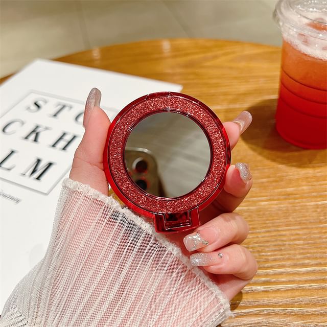 Glitter Stand Mirror with Magnetic Phone