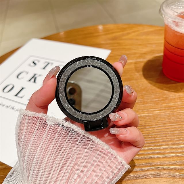 Glitter Stand Mirror with Magnetic Phone