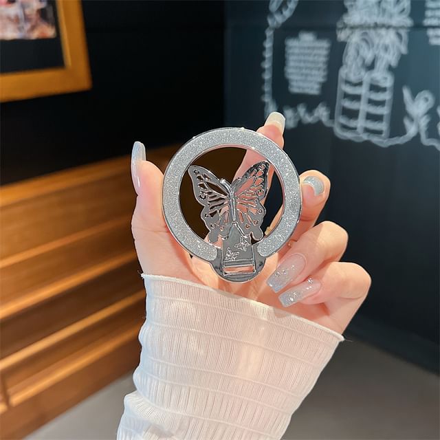 Magnetic Stand Butterfly Glitter Phone