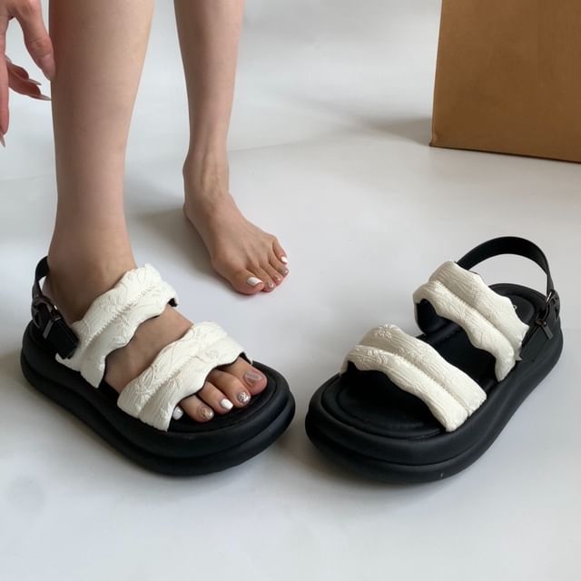 Platform Ruffle Trim Sandals