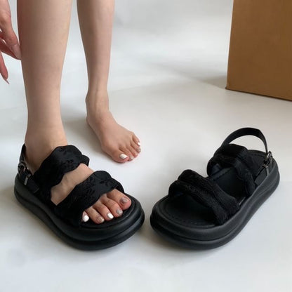 Platform Ruffle Trim Sandals