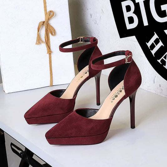 Pointed Ankle Strap Platform Stiletto Sandals
