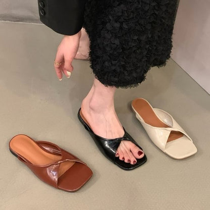 Square Toe Slide Sandals