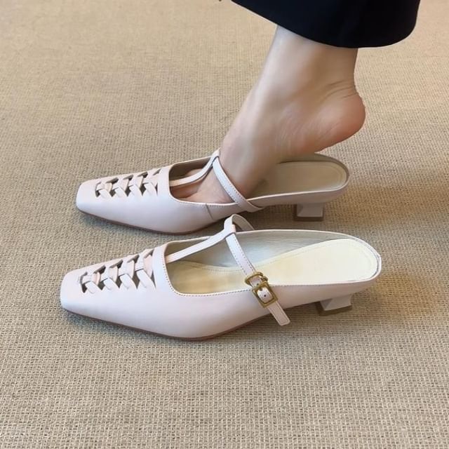 Low Heel Pointy Mules