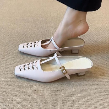 Low Heel Pointy Mules