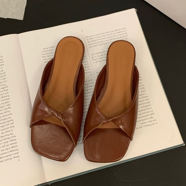 Square Toe Slide Sandals