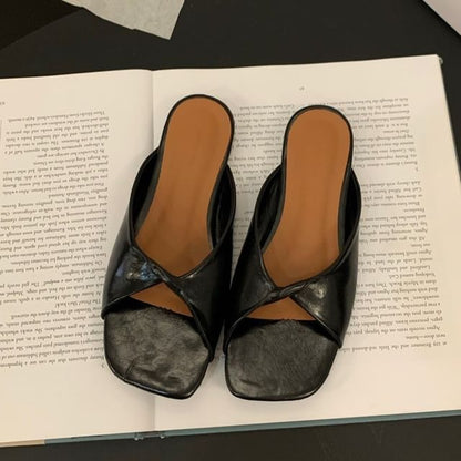 Square Toe Slide Sandals