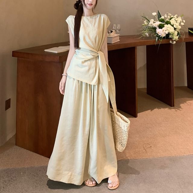 Boat Neck Blouse and Maxi Flared Skirt Set