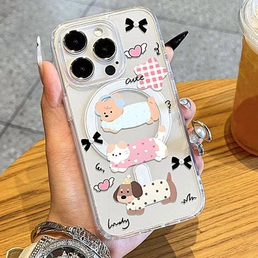 (Compatible with MagSafe) Transparent Dog Magnetic Phone Case