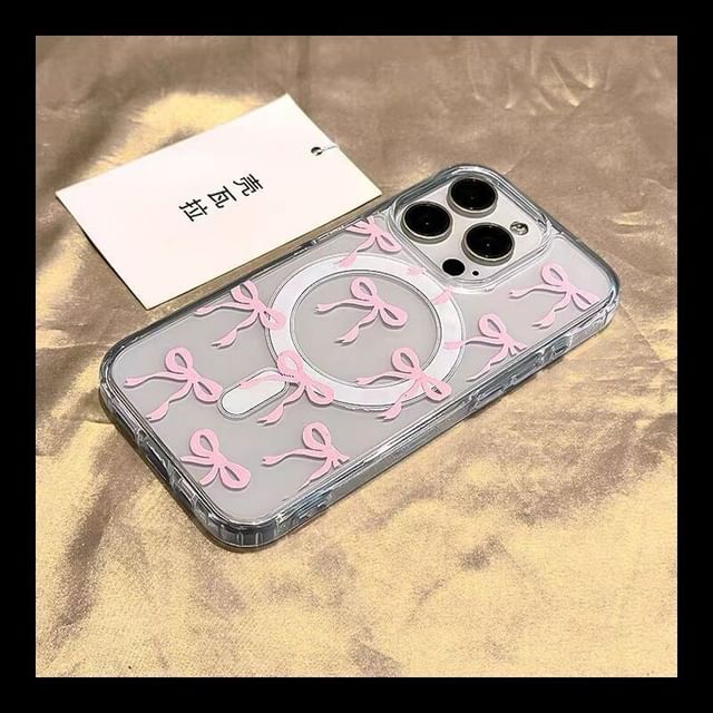 Case Magnetic Phone (Compatible Bow with MagSafe) Transparent