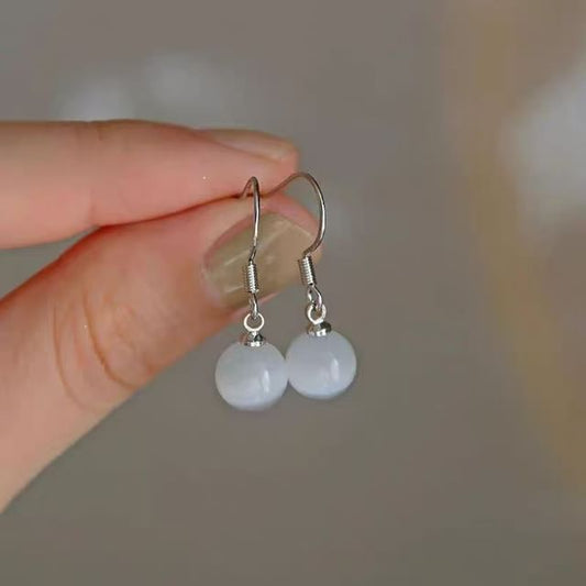 Cat Earring Eye Dangle Faux Alloy Bead Stone