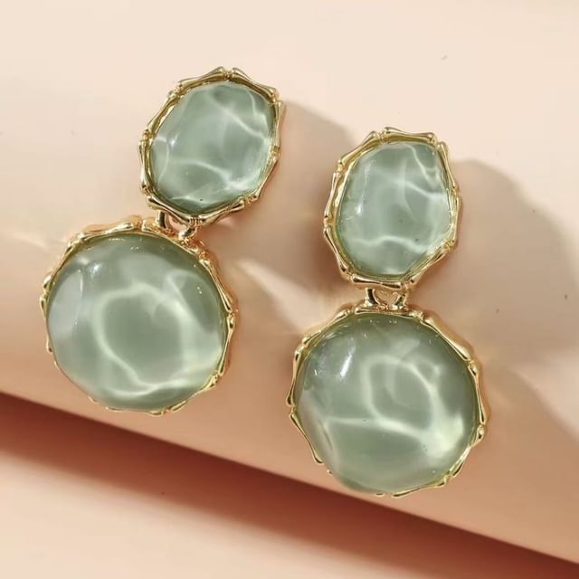 Ripple Asymmetrical Drop Alloy Earring