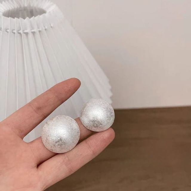 Brushed Stud Earring Bead Alloy