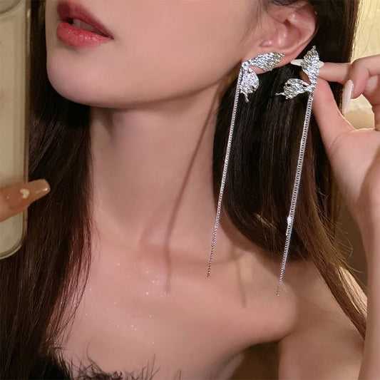 Threader Butterfly Alloy Earring