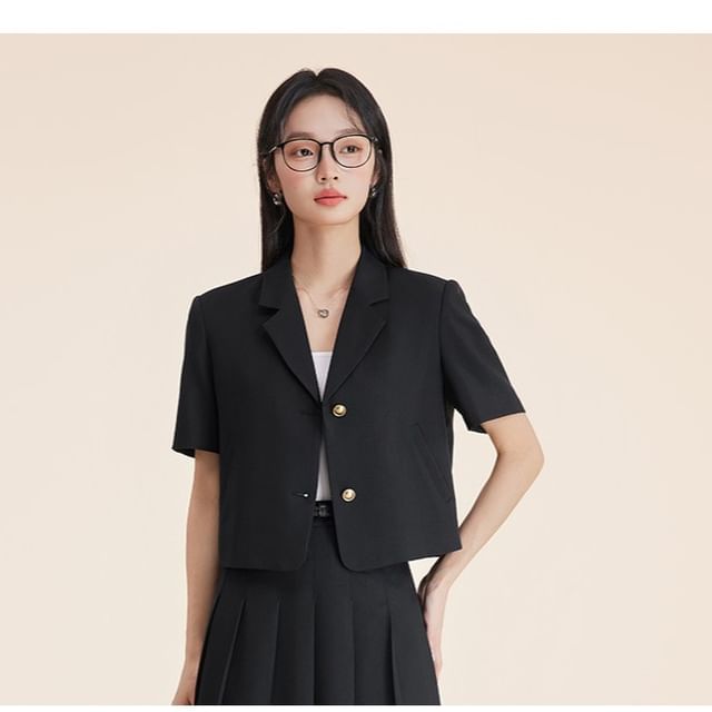 Blazer and Pleated Midi Skirt Set
