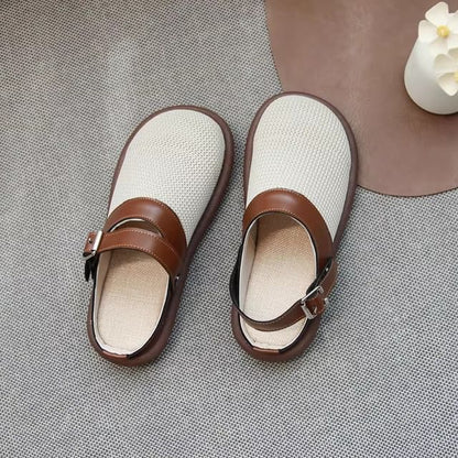 Contrast Trim Slingback Sandals